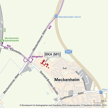 Lageplan BKA Meckenheim - Standort M1 Gerhard-Boeden-Straße 2 - Detail
