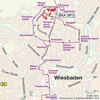 Lageplan BKA Wiesbaden - Standort W1 - Thaerstraße 11 - Detail