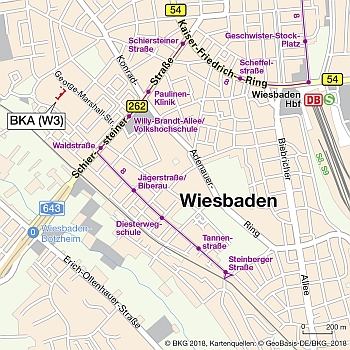 Lageplan BKA Wiesbaden - Standort W3 - Georg-Marshall-Straße 20 - Detail