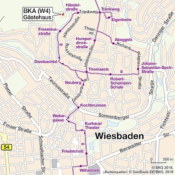 Lageplan BKA Wiesbaden - Standort W4 - Tränkweg 3 - Detail