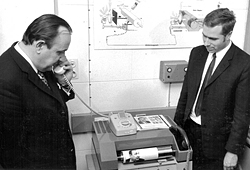 1971 Opening of the telephoto transmission system between Wiesbaden and Zurich by the Federal Minister of the Interior, Hans-Dietrich Genscher.  (refer to: Opening of the telephoto transmission system between Wiesbaden and Zurich)
